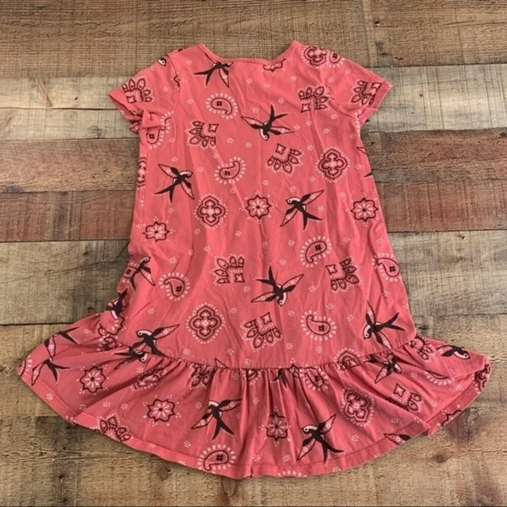 Cotton on Kids Pink Paisley And Bird Print Dress 6